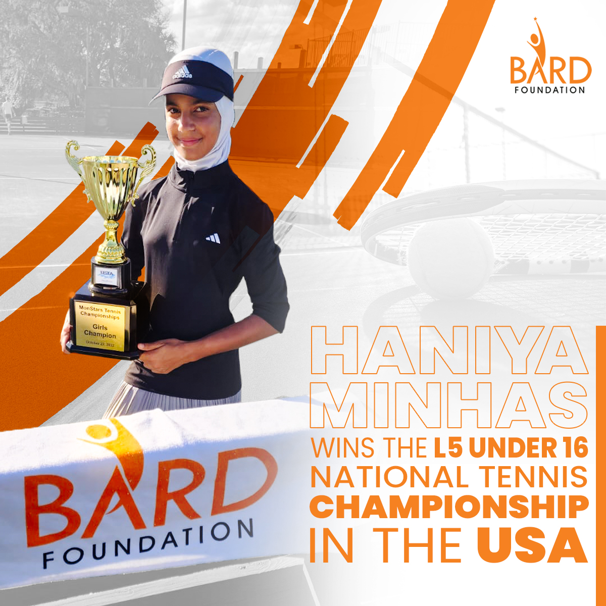 Haniya Minhas won the L5 Under 16 National Tennis Championship in the United States